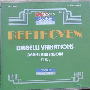 Music CD - Beethoven: Diabelli Variations, Daniel Barenboim, 1988  Disk One  MCA